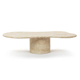 Stone Coffee Table with Cylinder Pedestal Base luxury living room furniture coffee tables